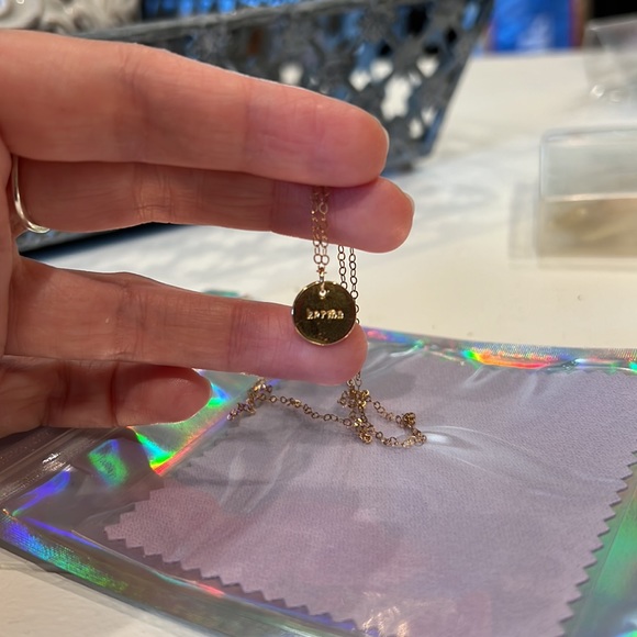 Gold KARMA word pendant necklace with gold filled hardware. Handmade. - Picture 1 of 6